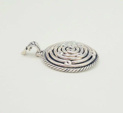  David Yurman-Large Disk Labyrinth-Pendant-Enhancer-