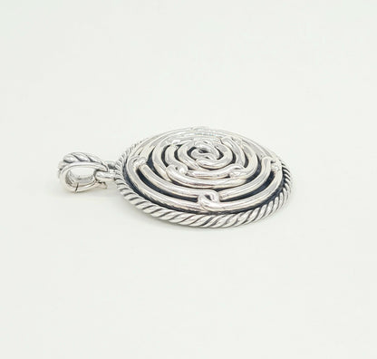  David Yurman-Large Disk Labyrinth-Pendant-Enhancer-