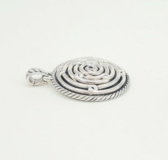  David Yurman-Large Disk Labyrinth-Pendant-Enhancer-