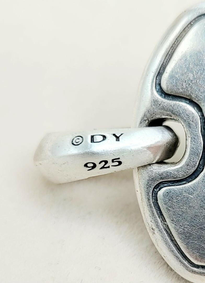 hallmark David Yurman Large Malachite Dog Tag Pendant Sterling Silver | AYW Luxury