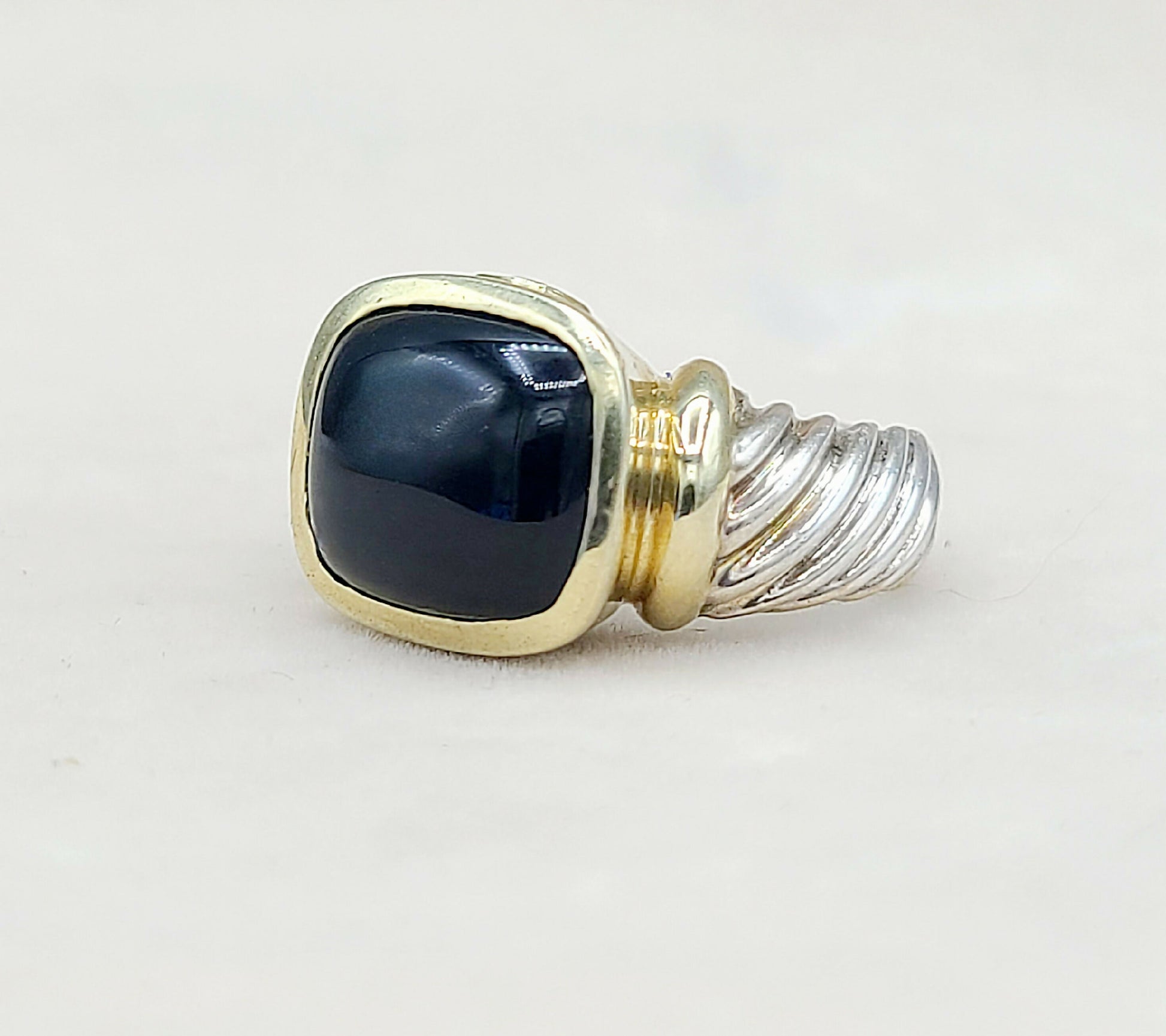 David Yurman Large Noblesse Ring With Black Onyx And Gold