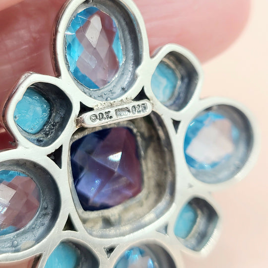  David-Yurman-Large-Renaissance Turquoise & Blue Topaz-Pendant-Enhancer