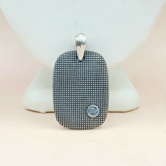 David Yurman Large Sky Sterling Silver Pendant Tablet
