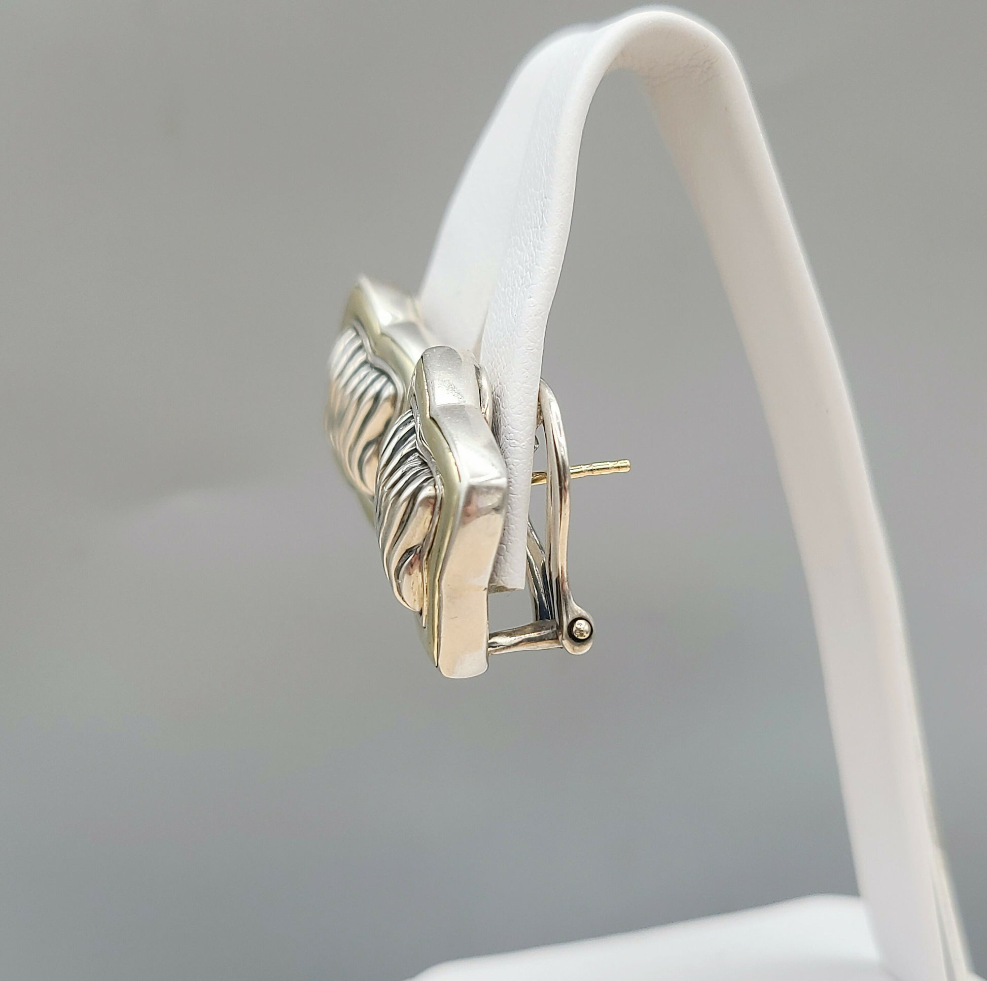 David Yurman Large Thoroughbred Quatrefoil Earrings With Gold