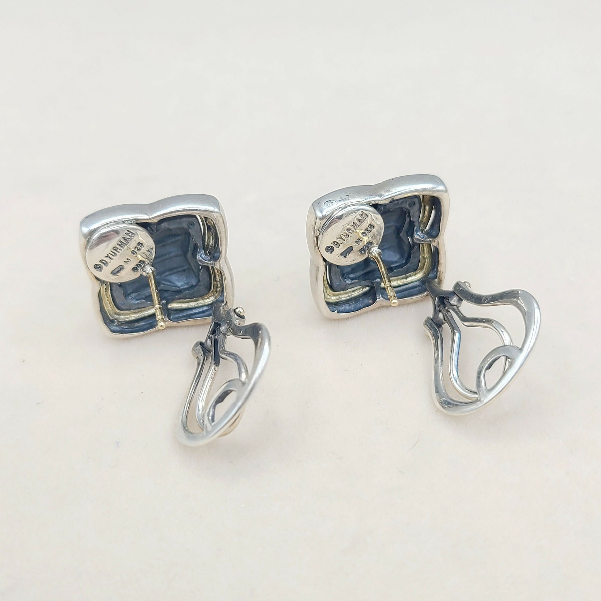 David Yurman Large Thoroughbred Quatrefoil Earrings With Gold