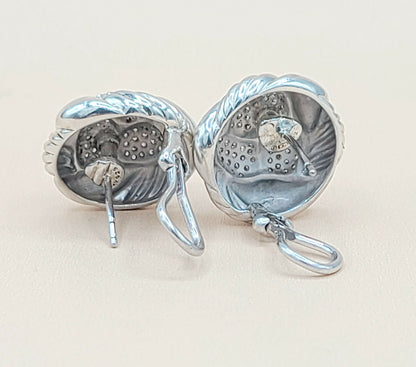 avid Yurman Woven Diamond Earrings Sterling Silver | Certified   AYW Luxury #
