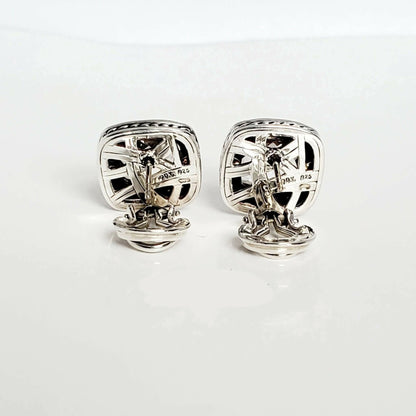 back view David Yurman Lavender Amethyst & Diamond Earrings Sterling Silver | AYW Luxury