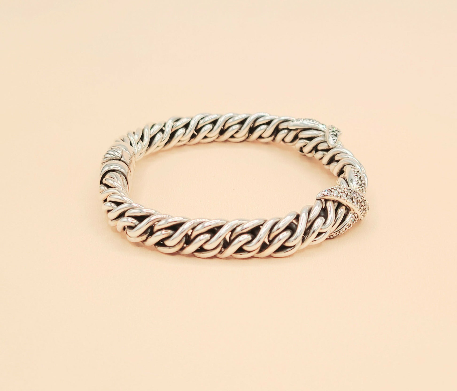 David Yurman Lyrica Double Diamond X Link Bracelet Certified Pre-Owned  AYW Luxury #