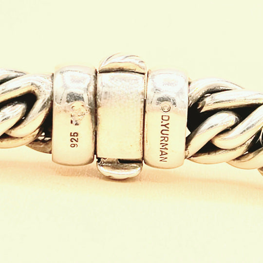  David Yurman Lyrica Station Double Diamond X Link Chain Bracelet