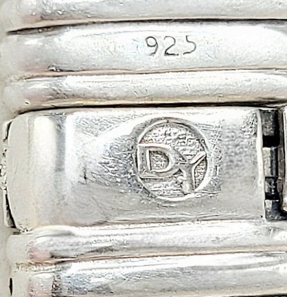 hallmark of David Yurman Madison Link ID Bracelet In Sterling Silver With Pavé Black Diamonds