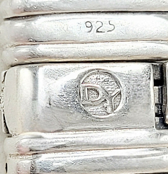 hallmark of David Yurman Madison Link ID Bracelet In Sterling Silver With Pavé Black Diamonds