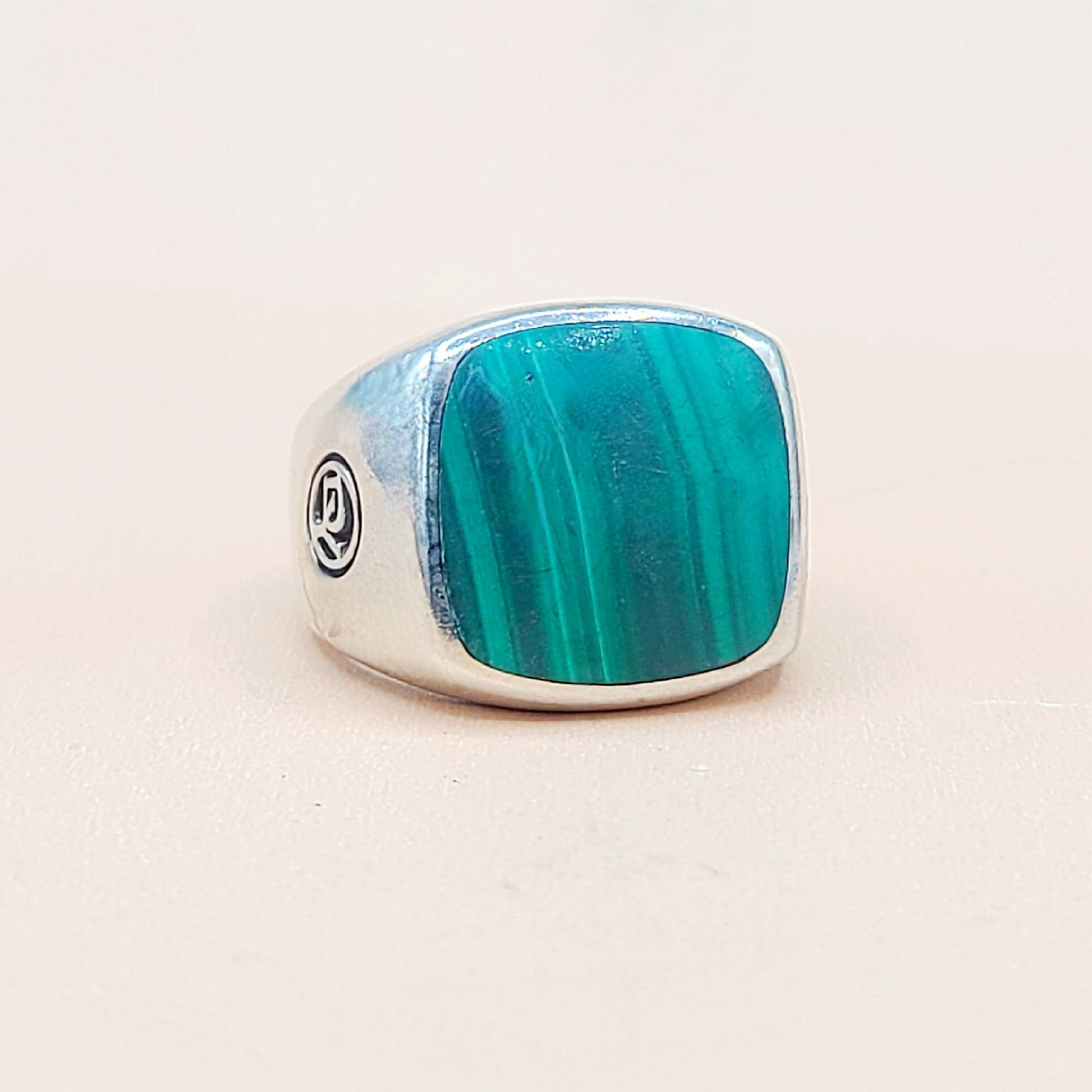 David Yurman Malachite Exotic Stone Ring in Sterling Silver  AYW Luxury #