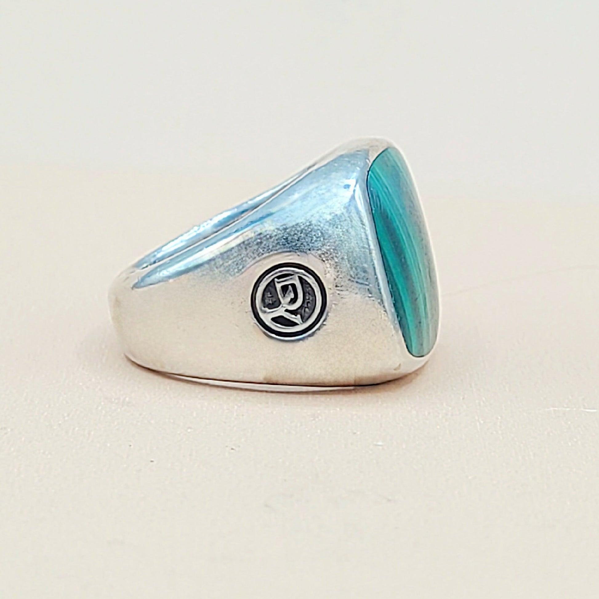 David Yurman Malachite Exotic Stone Ring in Sterling Silver  AYW Luxury #