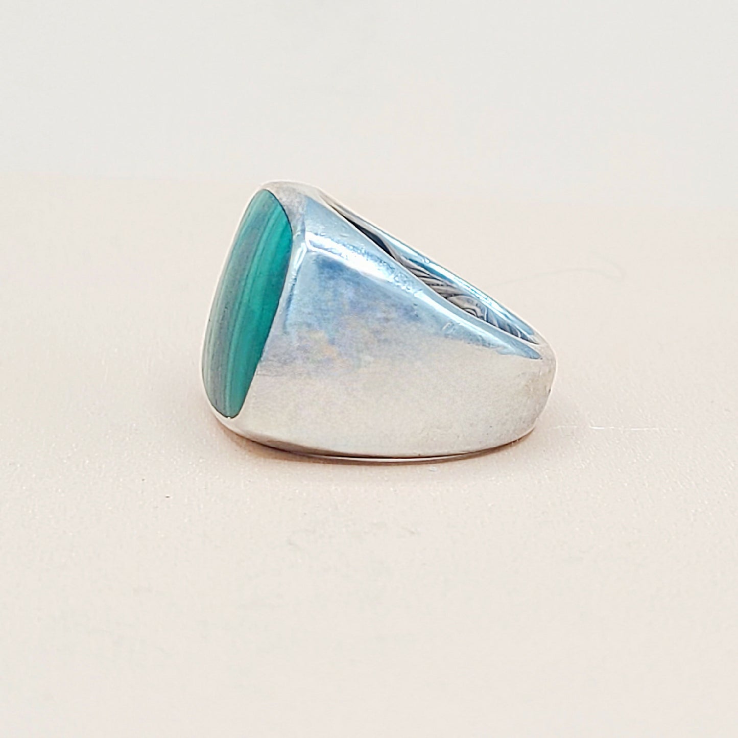 David Yurman Malachite Exotic Stone Ring in Sterling Silver  AYW Luxury #