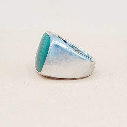 David Yurman Malachite Exotic Stone Ring in Sterling Silver  AYW Luxury #