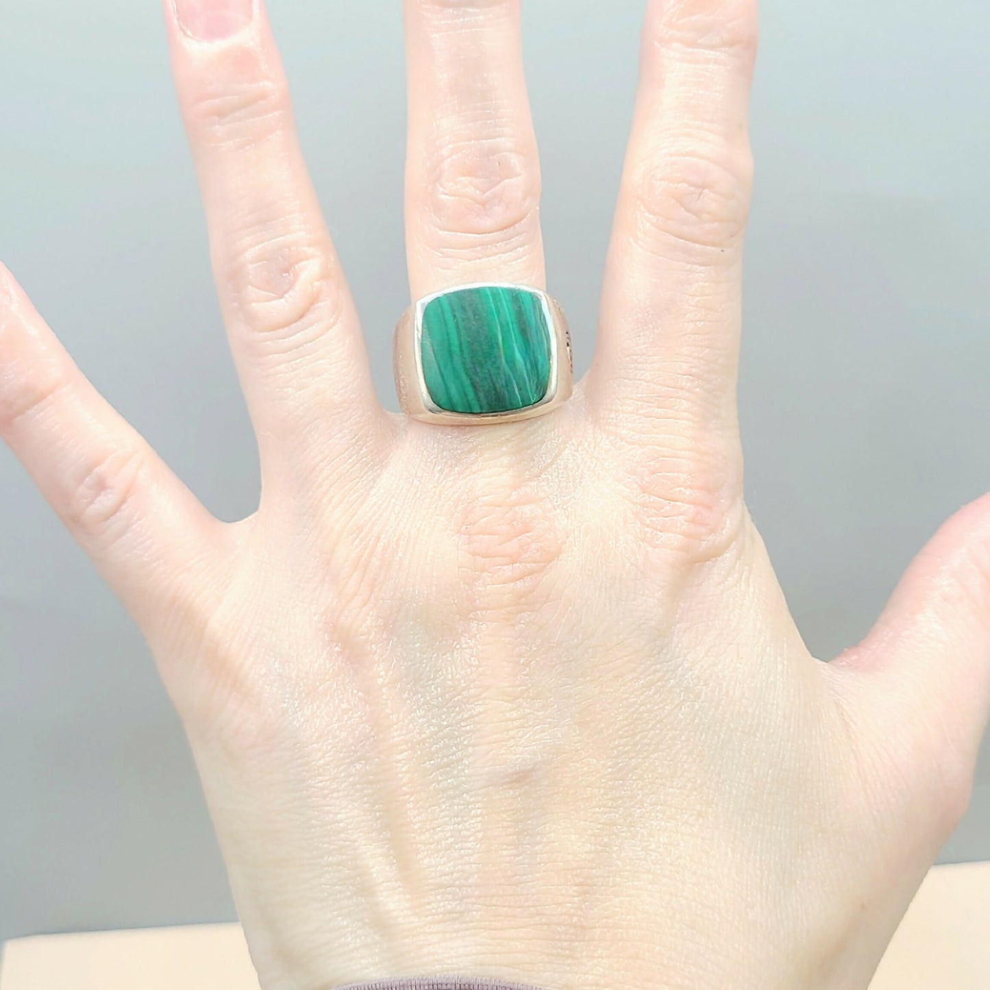 David Yurman Malachite Exotic Stone Ring in Sterling Silver  AYW Luxury #