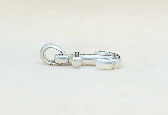 side David Yurman Maritime Anchor Black Diamond Amulet Sterling Silver | AYW Luxury