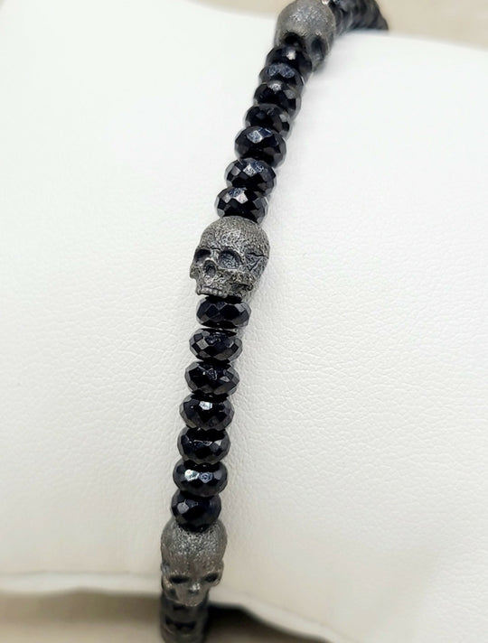 David Yurman Memento Mori Skull Black Spinel Bracelet