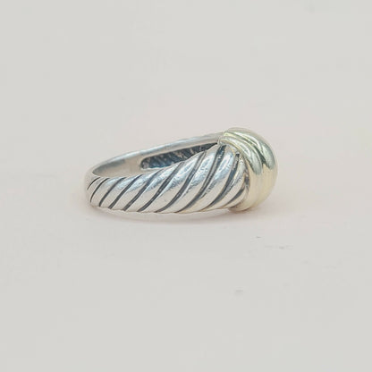 David Yurman Metro Dome Ring With Gold