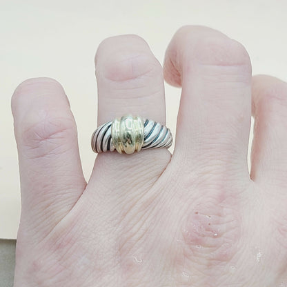 David Yurman Metro Dome Ring With Gold