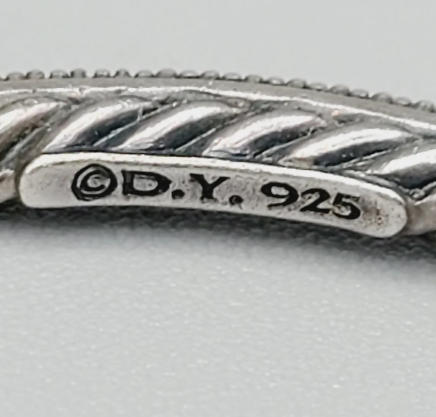 hallmark David Yurman Midnight Mélange Large Diamond Hoop Earrings Sterling Silver 0.60 TCW 41mm