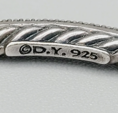 hallmark David Yurman Midnight Mélange Large Diamond Hoop Earrings Sterling Silver 0.60 TCW 41mm