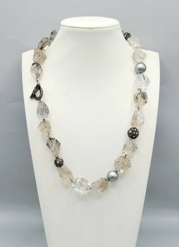 David Yurman Midnight Mélange Rutilated Quartz & Diamond Necklace | AYW Luxury