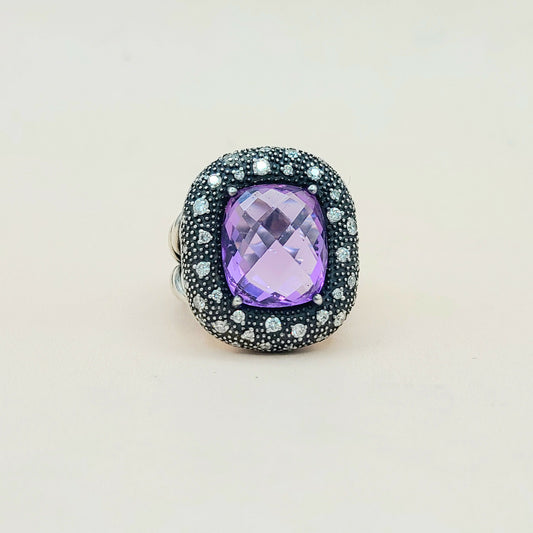 David Yurman Midnight Melange Ring With Amethyst And Diamonds