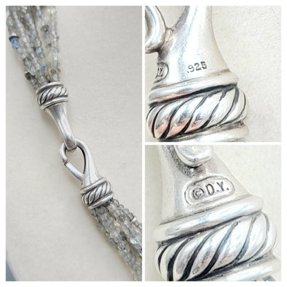 hallmark of David Yurman Multi Strand Necklace With Labradorite And Gray Pearls