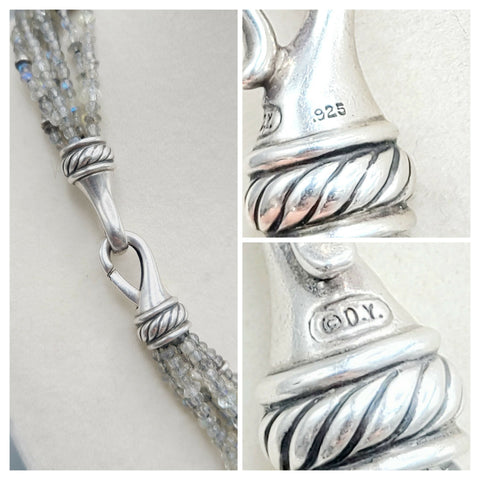 hallmark of David Yurman Multi Strand Necklace With Labradorite And Gray Pearls