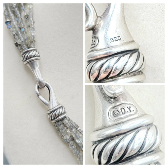 hallmark of David Yurman Multi Strand Necklace With Labradorite And Gray Pearls