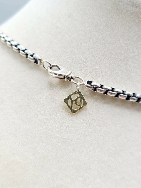 dy tag David Yurman Naturals Rhino Tag Pendant Necklace Sterling Silver 18K Gold 24"