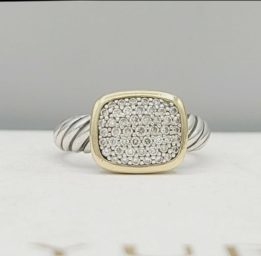 David Yurman Noblesse Ring with Diamonds and Gold