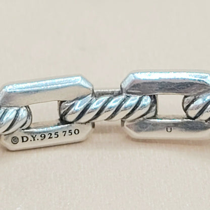    David Yurman Novella Morganite Diamond Rose Gold Silver Bracelet