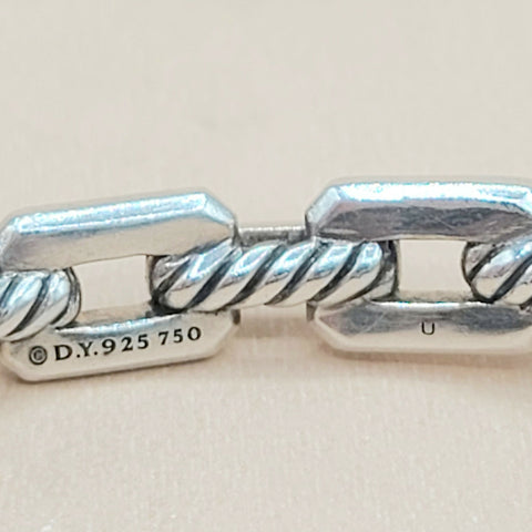  David Yurman Novella Morganite Diamond Rose Gold Silver Bracelet