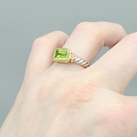  David Yurman Novella Peridot Gold Ring