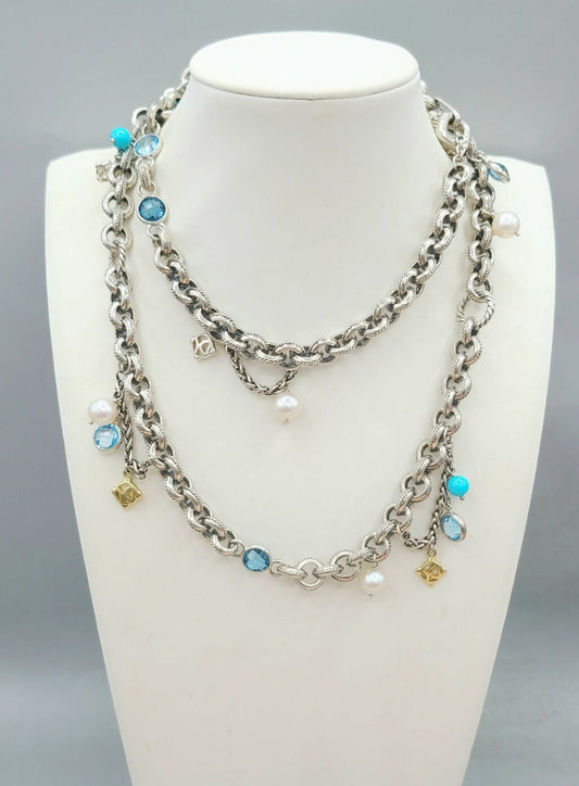 David Yurman Old World Link Charm Necklace