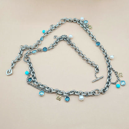 David Yurman Old World Link Charm Necklace