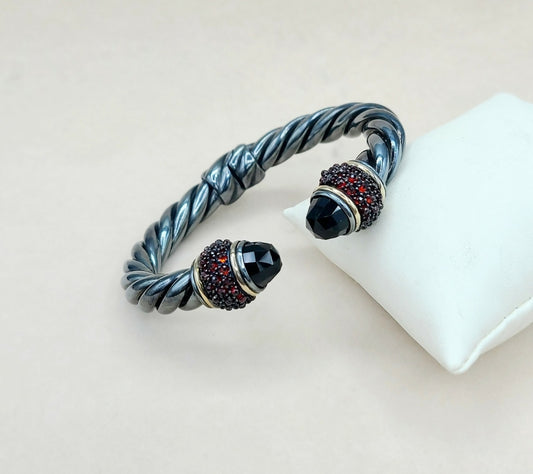 David Yurman Osetra Berries Bracelet With Black Onyx Garnet And Gold