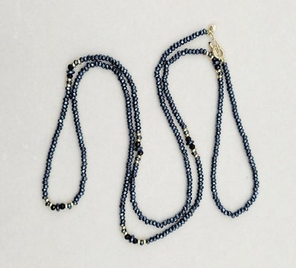 David Yurman Osetra Tweejoux Necklace with Hematine, Black Onyx and 18K Gold