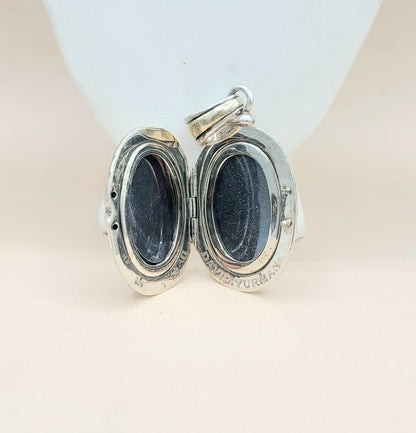  David Yurman-Oversized Sculpted Locket-Silver & 18k