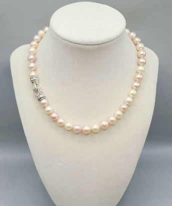 David Yurman Pearl Strand Buckle Necklace With Diamonds