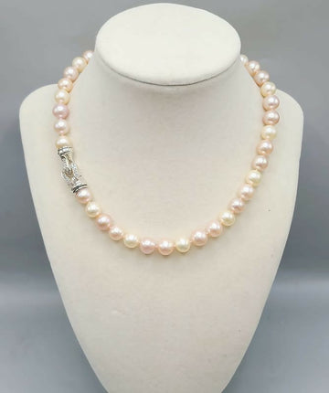 David Yurman Pearl Strand Buckle Necklace With Diamonds