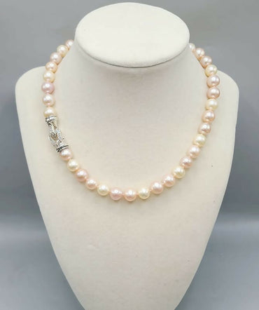 David Yurman Pearl Strand Buckle Necklace With Diamonds