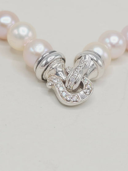 clasp of David Yurman Pearl Strand Buckle Necklace With Diamonds