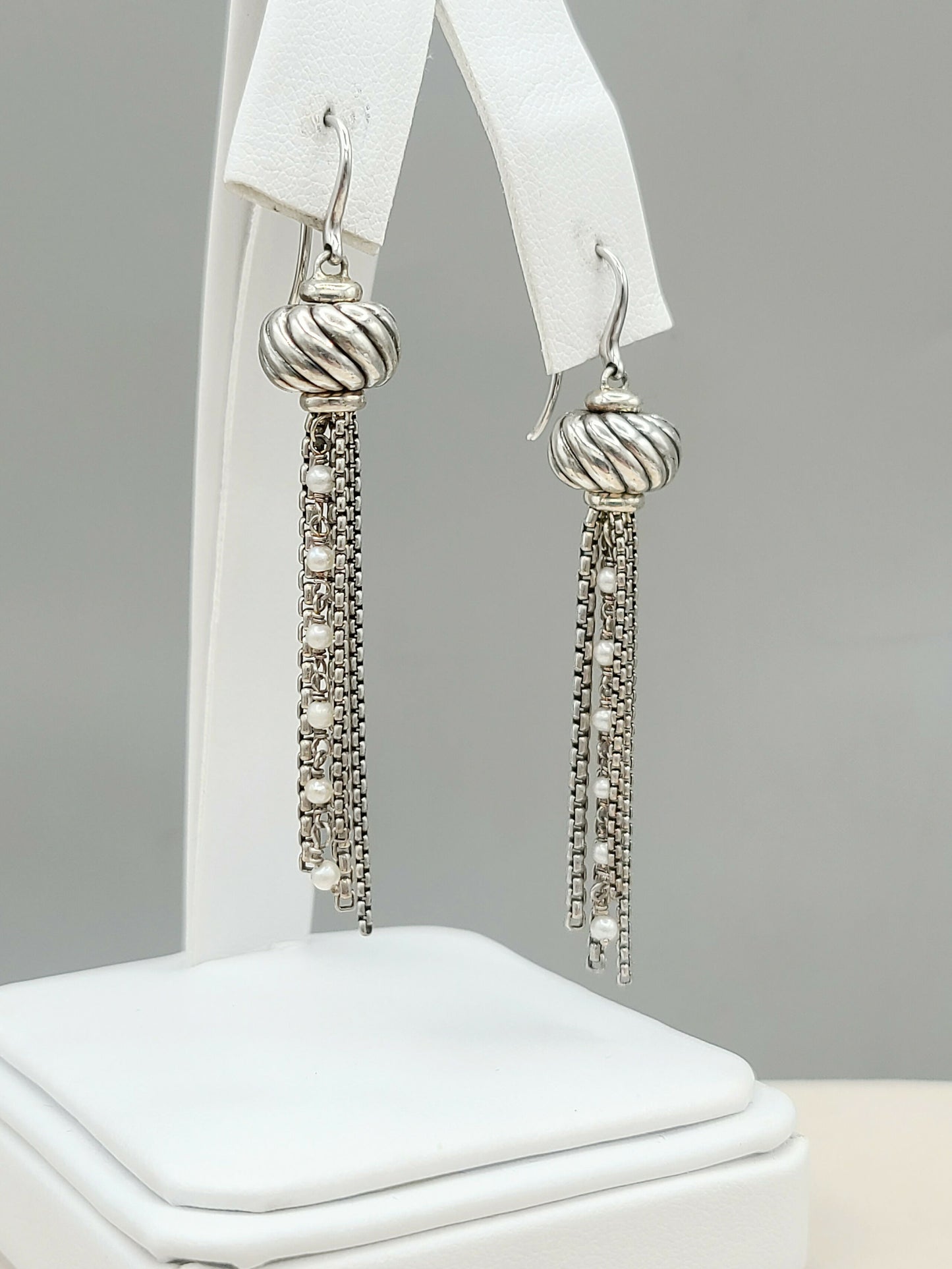 David Yurman Pearl Tassel Drop Earrings