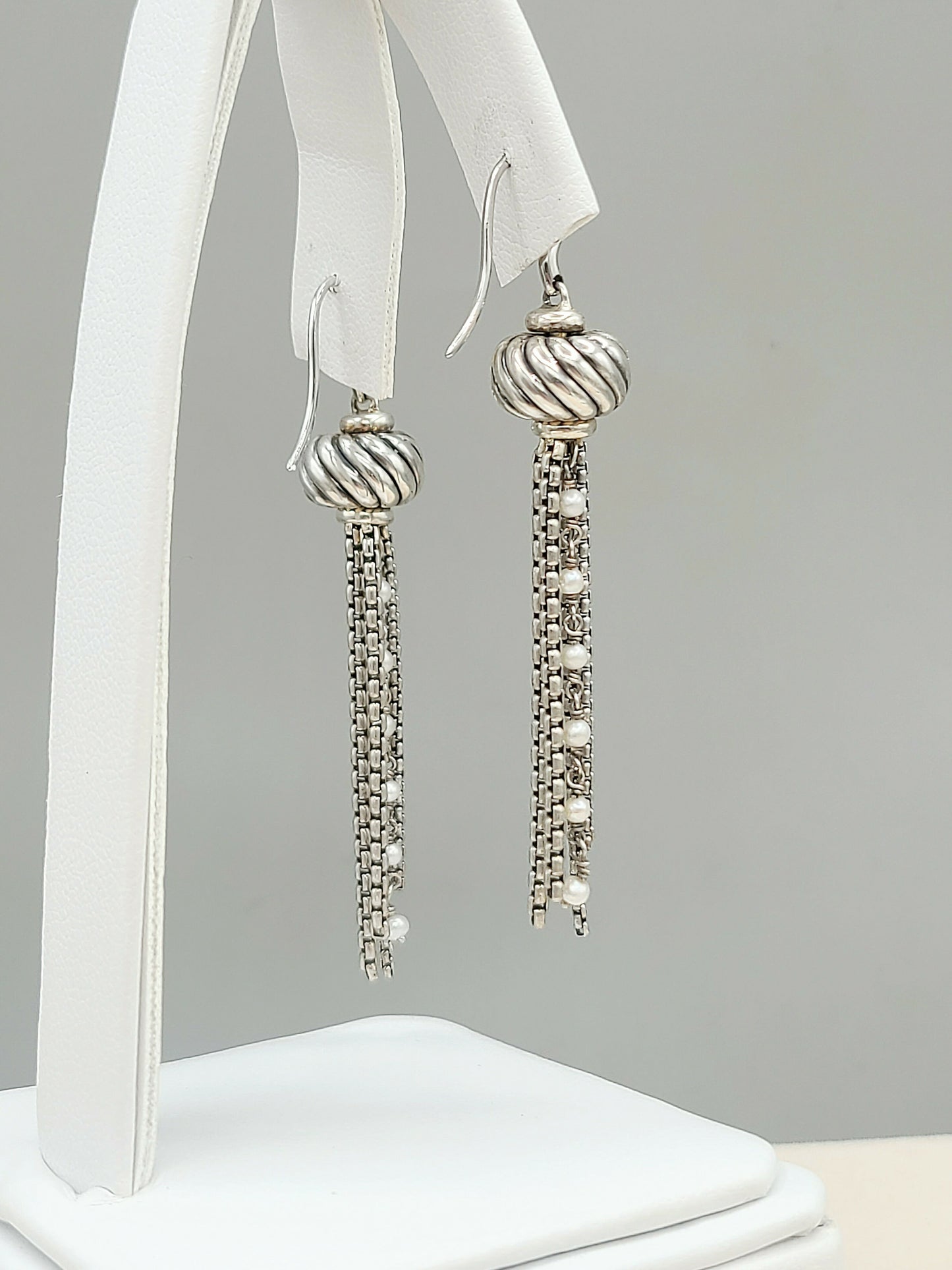 David Yurman Pearl Tassel Drop Earrings