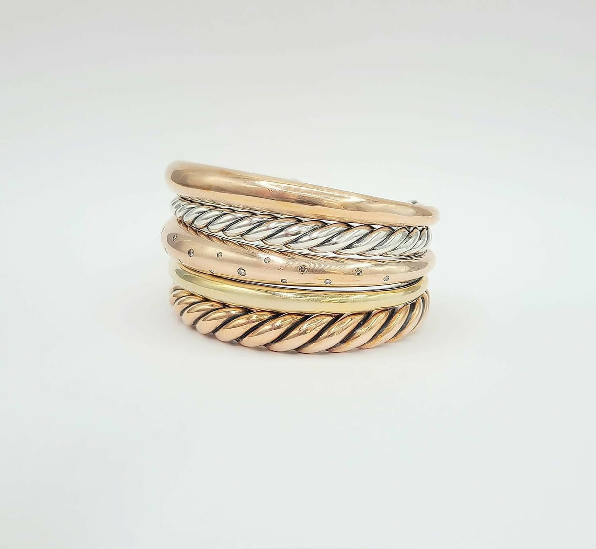 David Yurman Pure Form Five-Row Bracelet with Cognac Diamonds