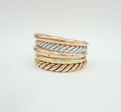 David Yurman Pure Form Five-Row Bracelet with Cognac Diamonds