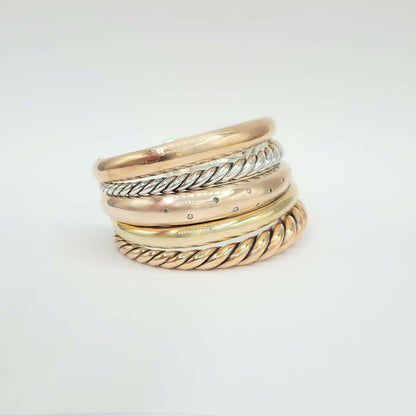 David Yurman Pure Form Five-Row Bracelet with Cognac Diamonds